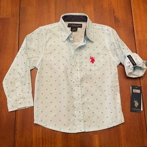 U.S. Polo Assn. 3T blue button down shirt